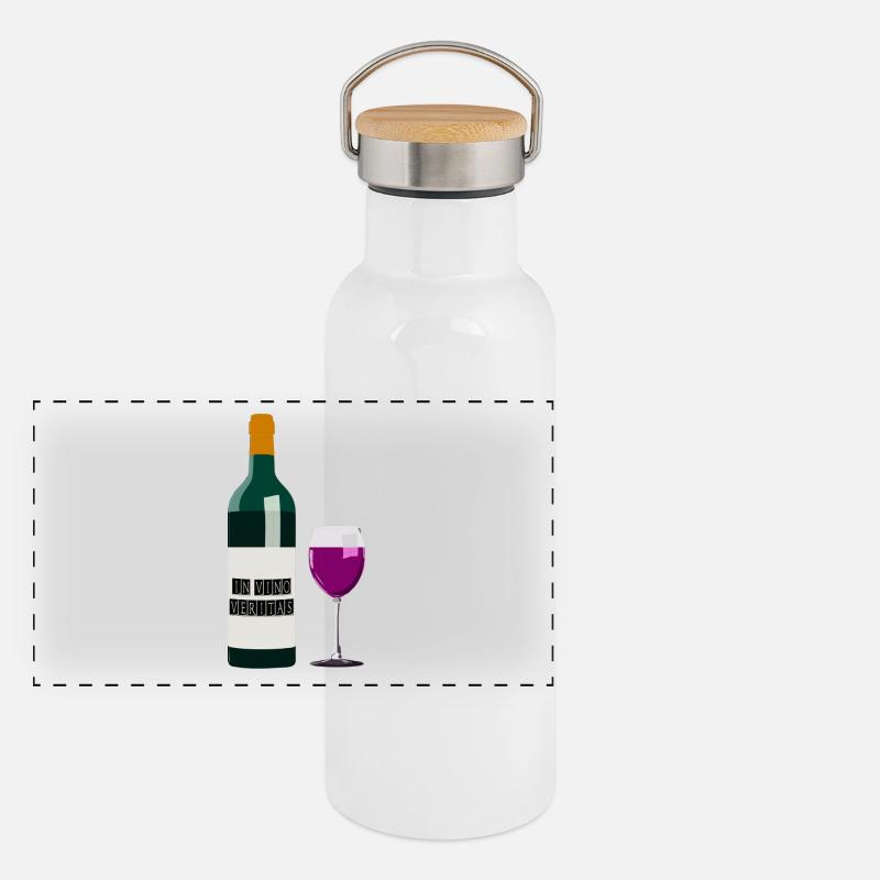 Wein Panorama Thermosflasche mit Bambusdeckel