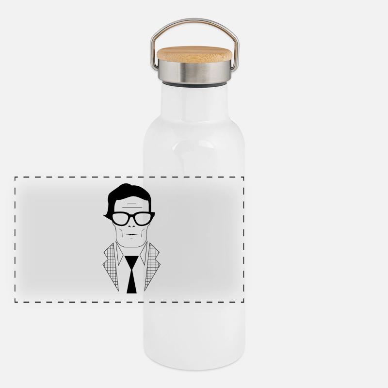 Pier Paolo Pasolini Panoramic Thermal Bottle with Bamboo Lid