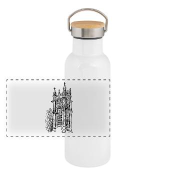 Big Ben - Gourde isotherme avec bouchon en bambou - blanc - Devant