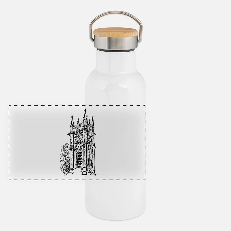 Big Ben - Gourde isotherme avec bouchon en bambou - blanc