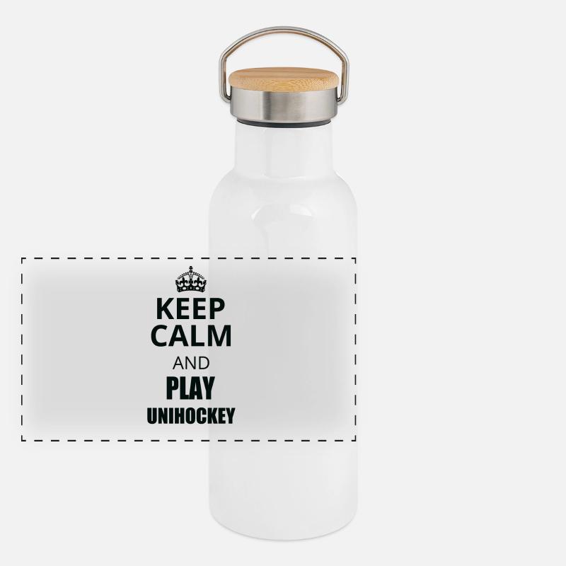 keep calm floorball Panoramic Thermal Bottle with Bamboo Lid
