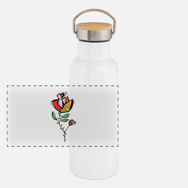 rose Panoramic Thermal Bottle with Bamboo Lid