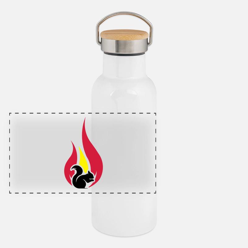 summer squirrel Panorama Thermosflasche mit Bambusdeckel