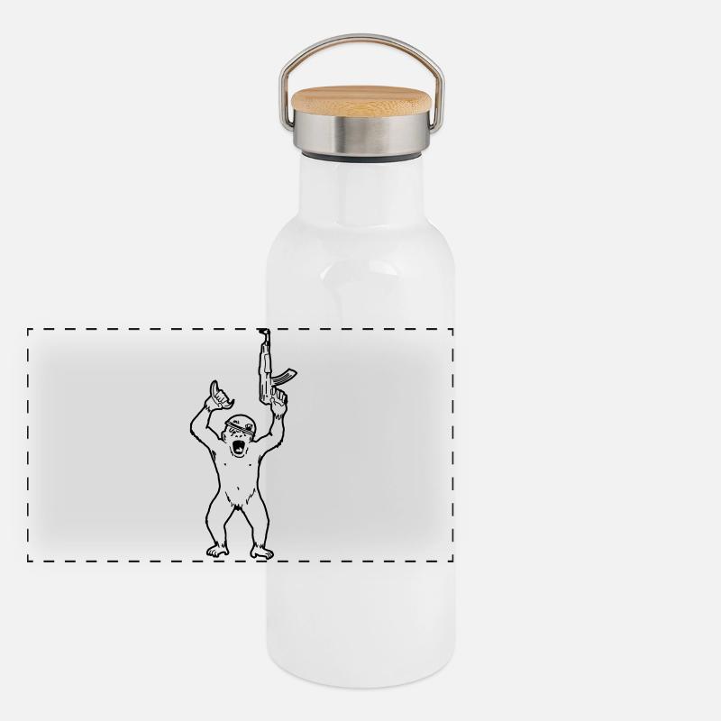Panorama Thermosflasche mit Bambusdeckel
