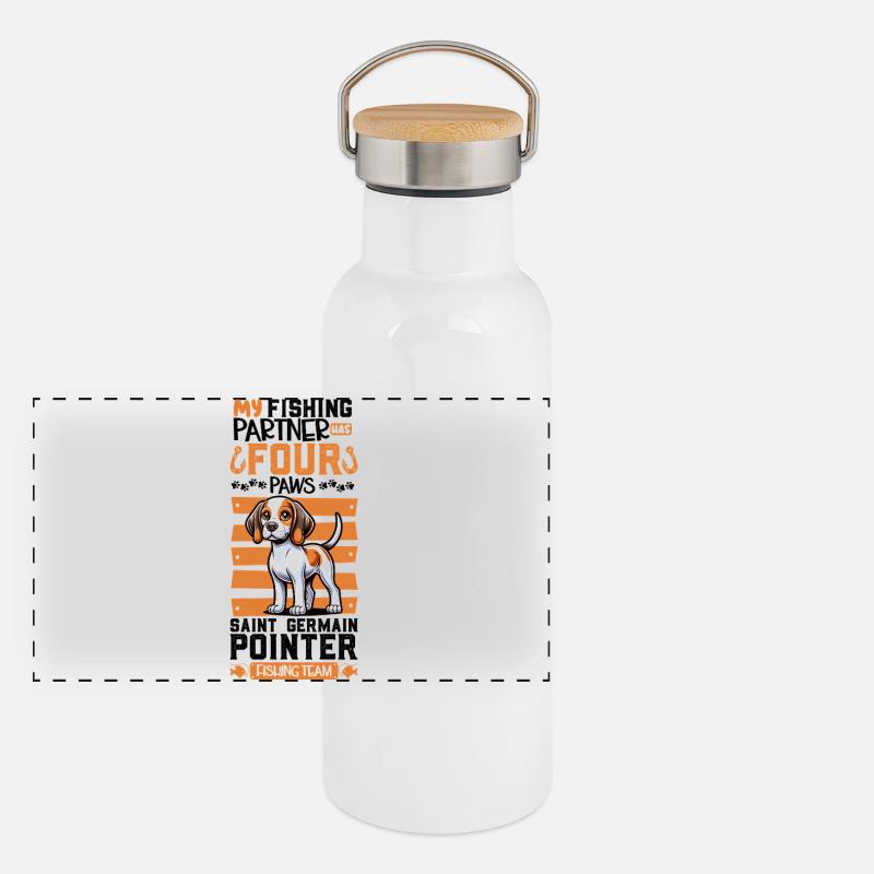 Pêche et Braque Saint-Germain Gourde isotherme avec bouchon en bambou