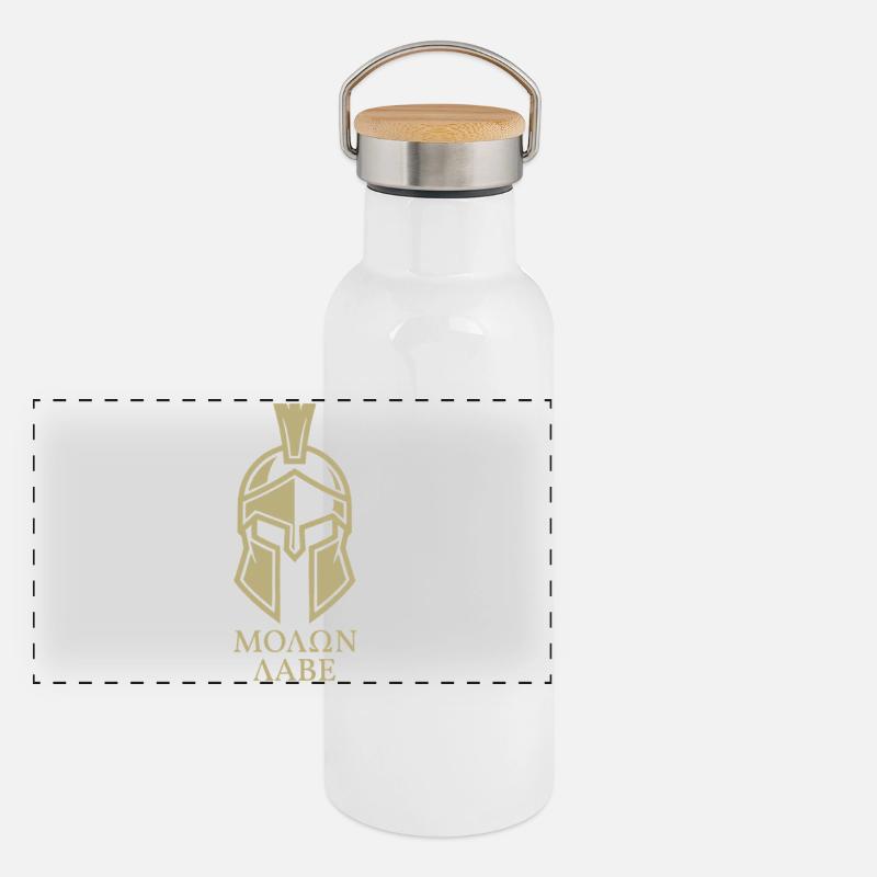 Casque Molon Labe Sparte, viens le chercher Gourde isotherme avec bouchon en bambou