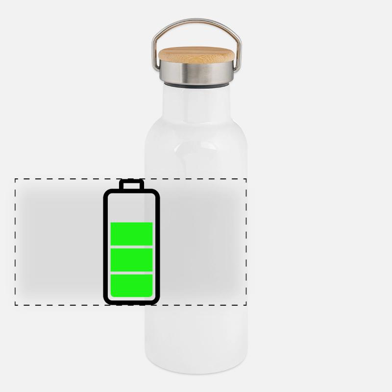 schwache Batterie Panorama Thermosflasche mit Bambusdeckel