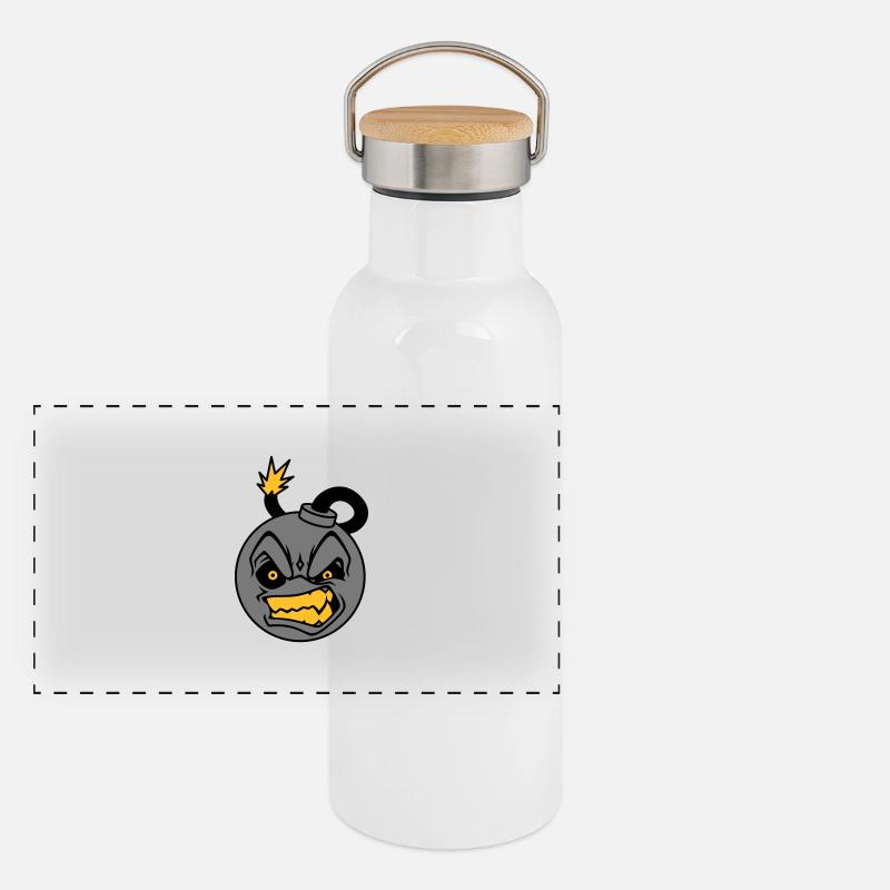 Angry Bomb Gourde isotherme avec bouchon en bambou