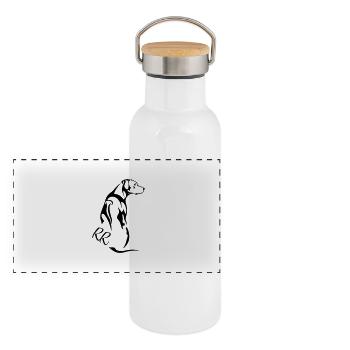 Rhodesian Ridgeback - Panorama Thermosflasche mit Bambusdeckel - Weiß - Vorne