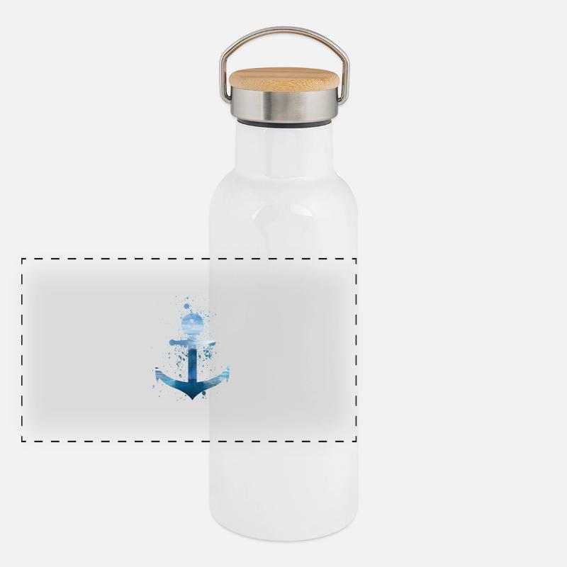 Panorama Thermosflasche mit Bambusdeckel