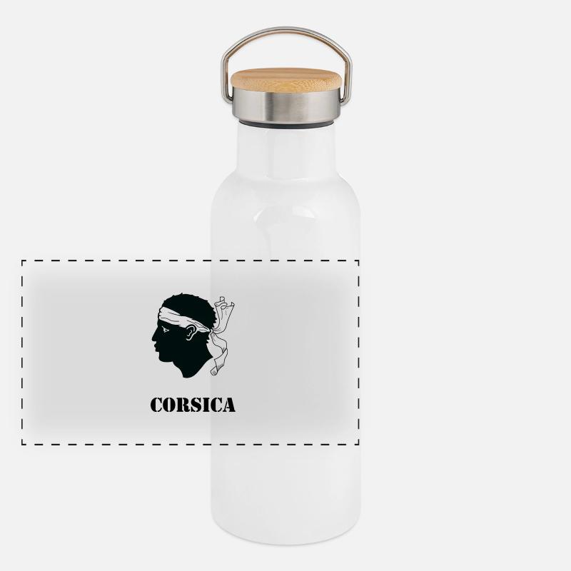 Corsica ! Gourde isotherme avec bouchon en bambou