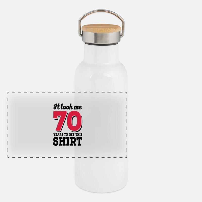 70th birthday Panoramic Thermal Bottle with Bamboo Lid