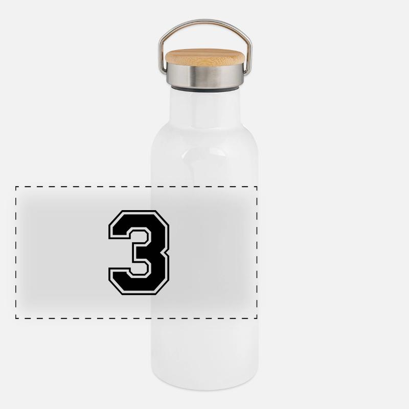 drei Panorama Thermosflasche mit Bambusdeckel