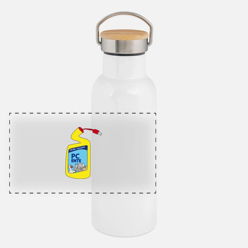 PC Ente Panorama Thermosflasche mit Bambusdeckel