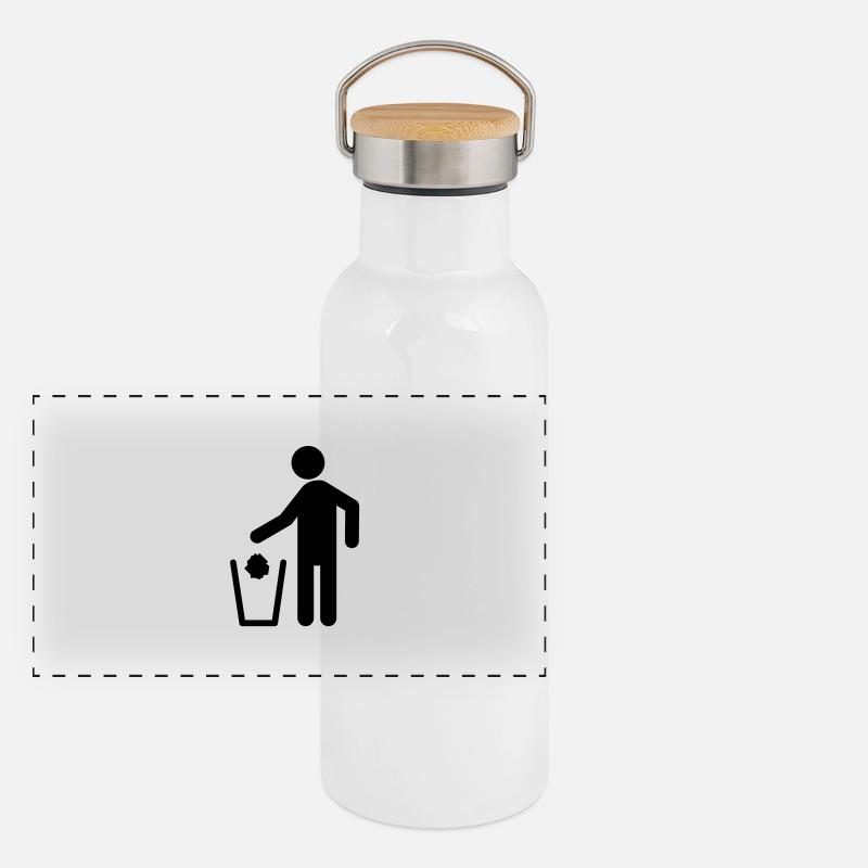 abfall__f1 Panorama Thermosflasche mit Bambusdeckel