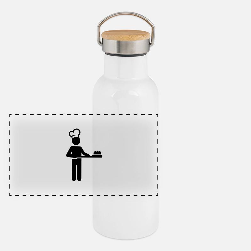 Bäcker Panorama Thermosflasche mit Bambusdeckel