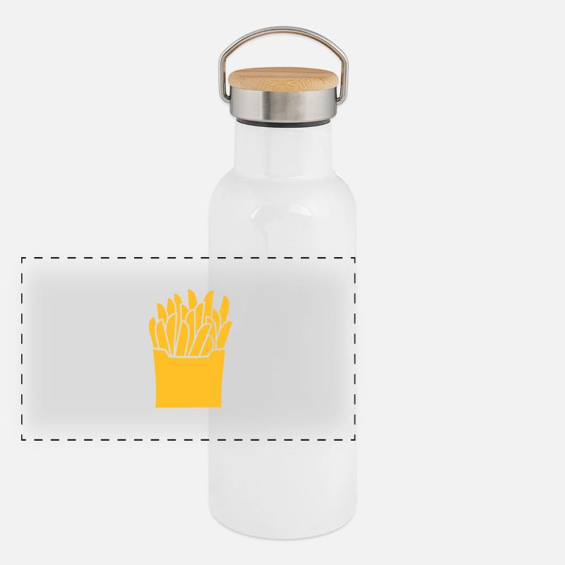 Pommes frites Gourde isotherme avec bouchon en bambou