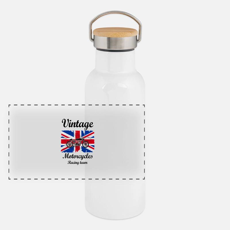 uk motorcycles racing Gourde isotherme avec bouchon en bambou