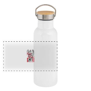 Protect your inner peace - Panoramic Thermal Bottle with Bamboo Lid - white - Front