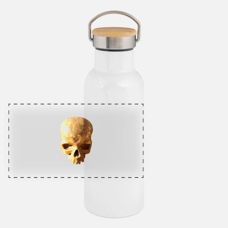 Skull background Panoramic Thermal Bottle with Bamboo Lid