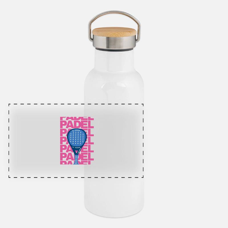 Padel poster Panoramic Thermal Bottle with Bamboo Lid