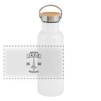 La Cité des Perdus - Gourde isotherme avec bouchon en bambou - blanc - Devant
