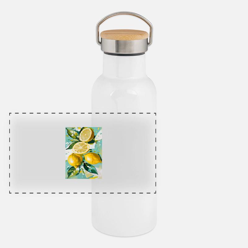 Zitronen-Stimmung Panorama Thermosflasche mit Bambusdeckel