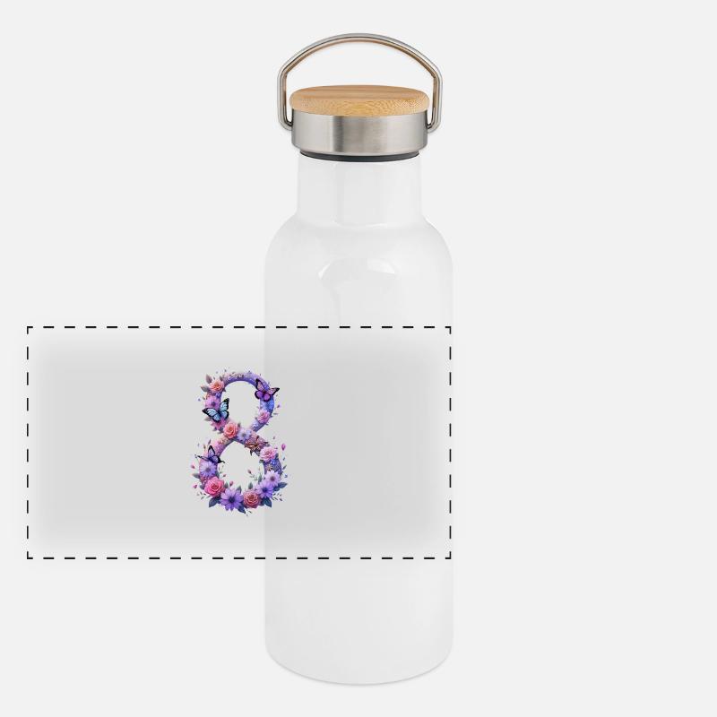 Women's Day 8 March Together for Strength & Freedom Panoramic Thermal Bottle with Bamboo Lid