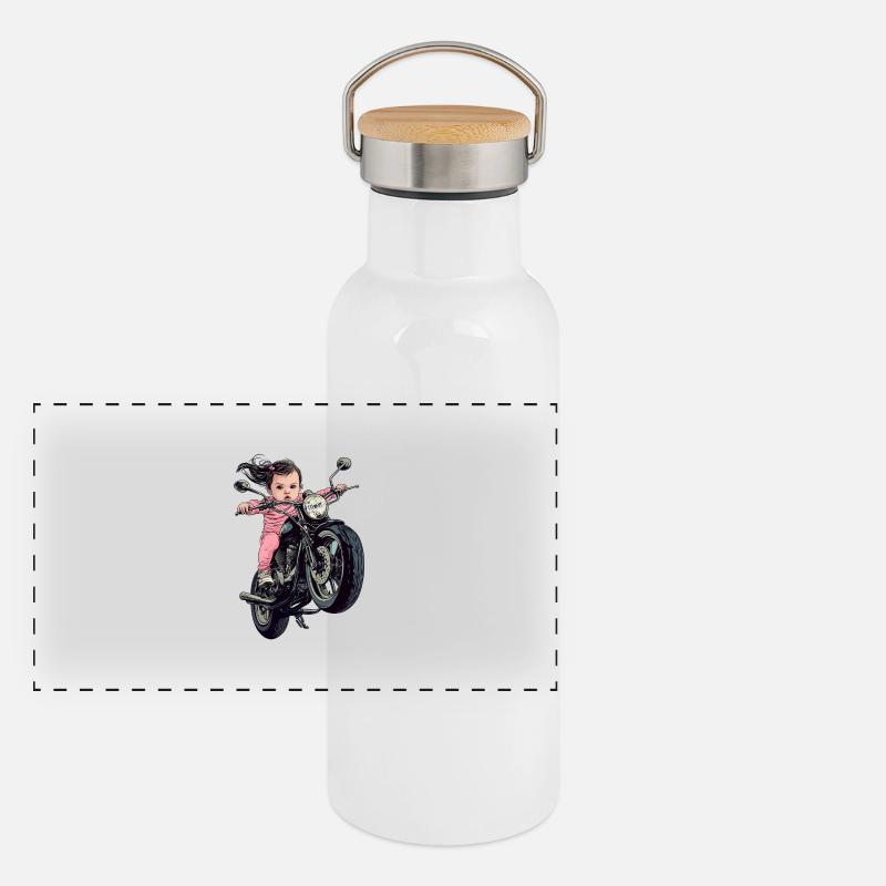 Bébé motard Gourde isotherme avec bouchon en bambou