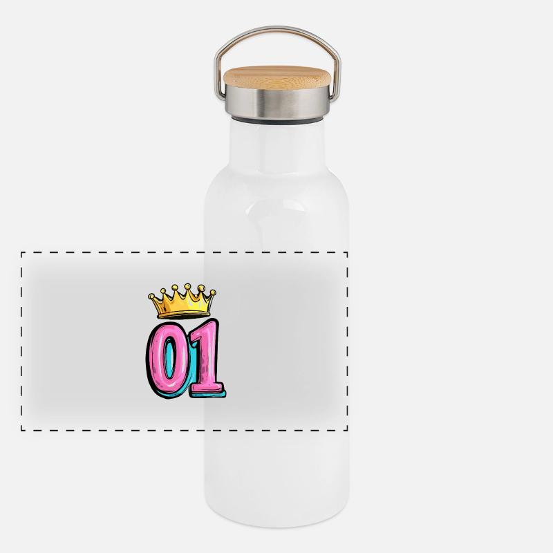 1 Couronne de chiffres Gourde isotherme avec bouchon en bambou
