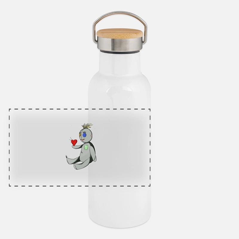Die Voodoo-Puppe Panorama Thermosflasche mit Bambusdeckel