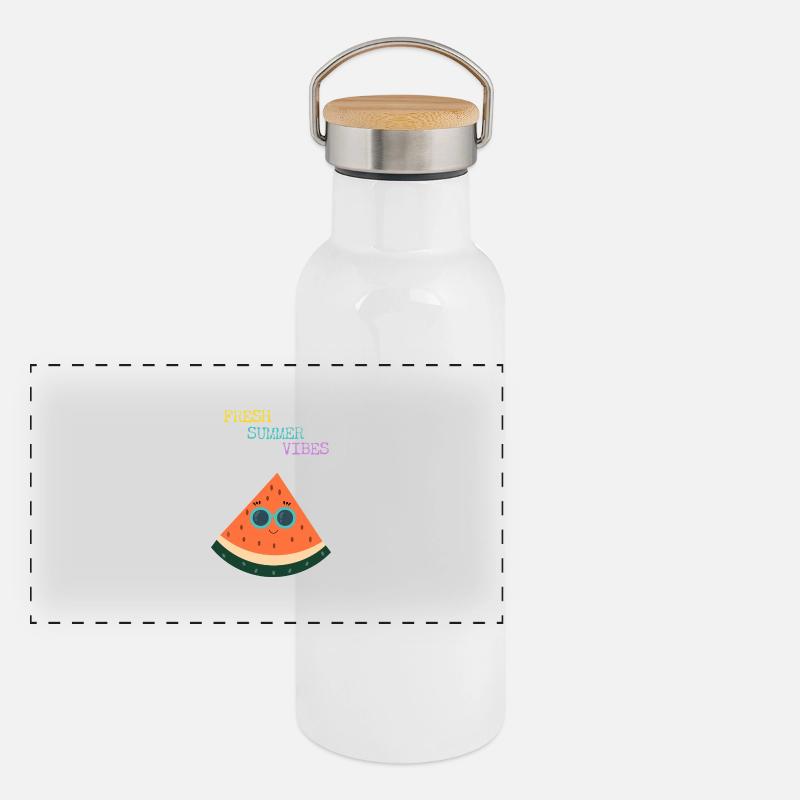 Funny Melon - Fresh Summer Vibes - Gift Idea Panoramic Thermal Bottle with Bamboo Lid