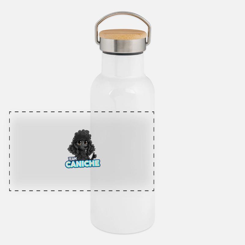 TEAM Caniche - Noir Gourde isotherme avec bouchon en bambou