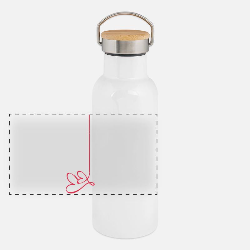 Lebe deinen Traum Panorama Thermosflasche mit Bambusdeckel
