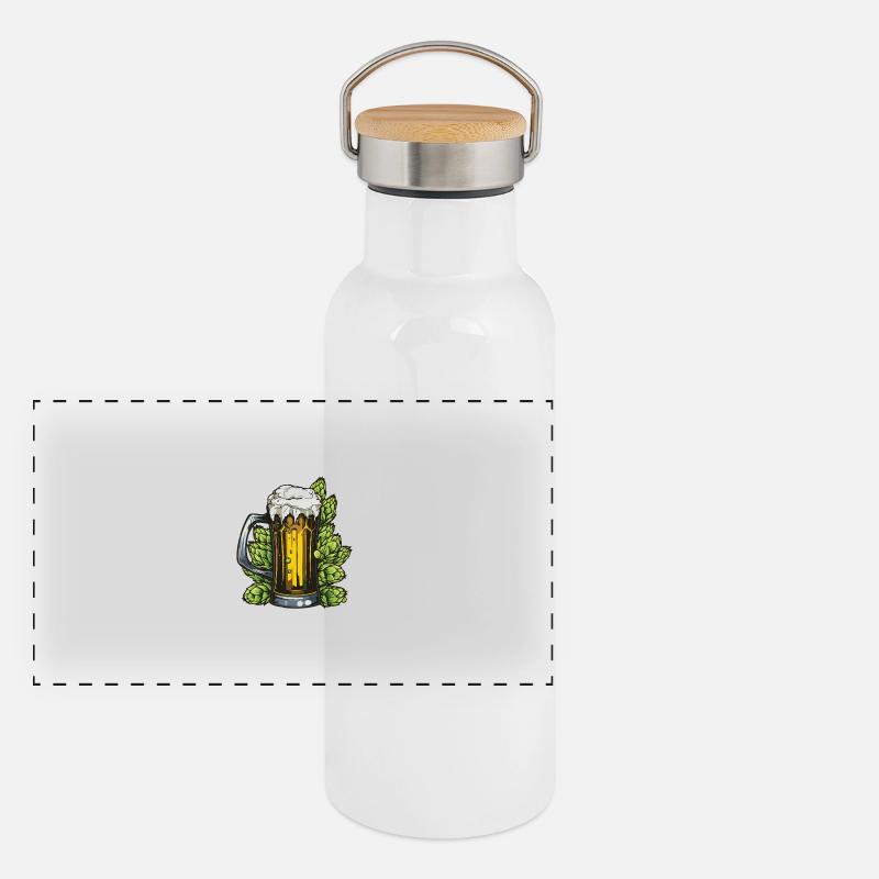 Hops Beer Glass Panoramic Thermal Bottle with Bamboo Lid