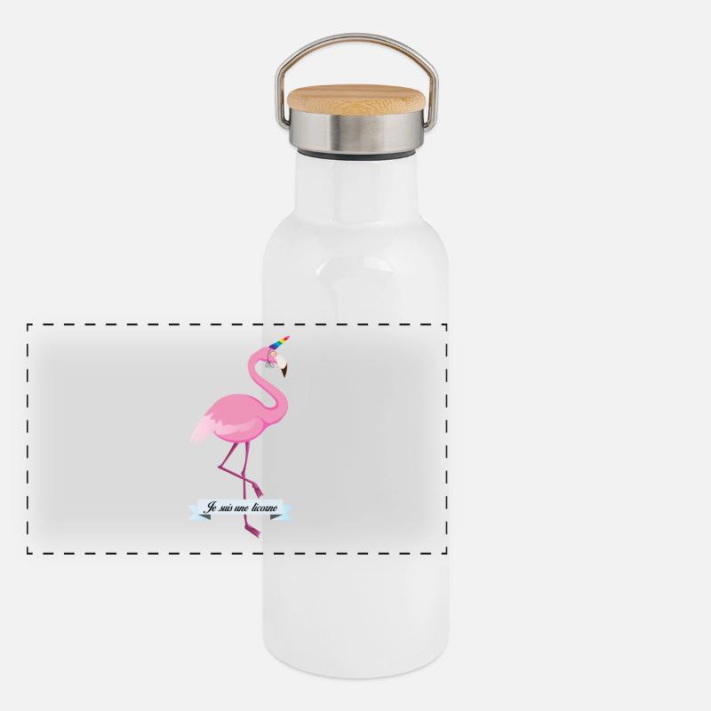 Ich bin ein Einhorn Panorama Thermosflasche mit Bambusdeckel
