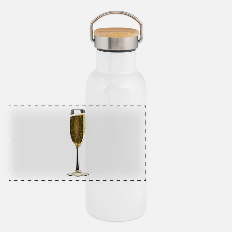 Panorama Thermosflasche mit Bambusdeckel