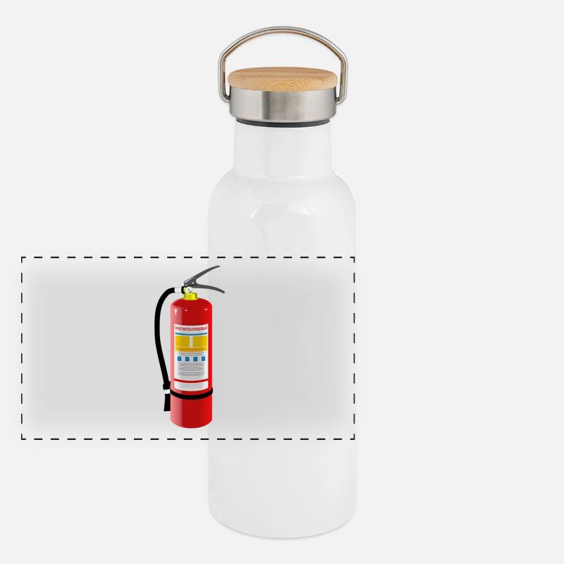 Feuerlöscher Panorama Thermosflasche mit Bambusdeckel