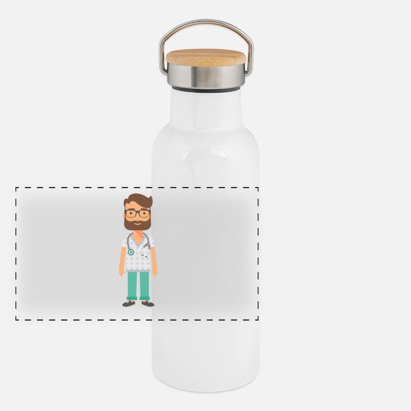 médecin Gourde isotherme avec bouchon en bambou