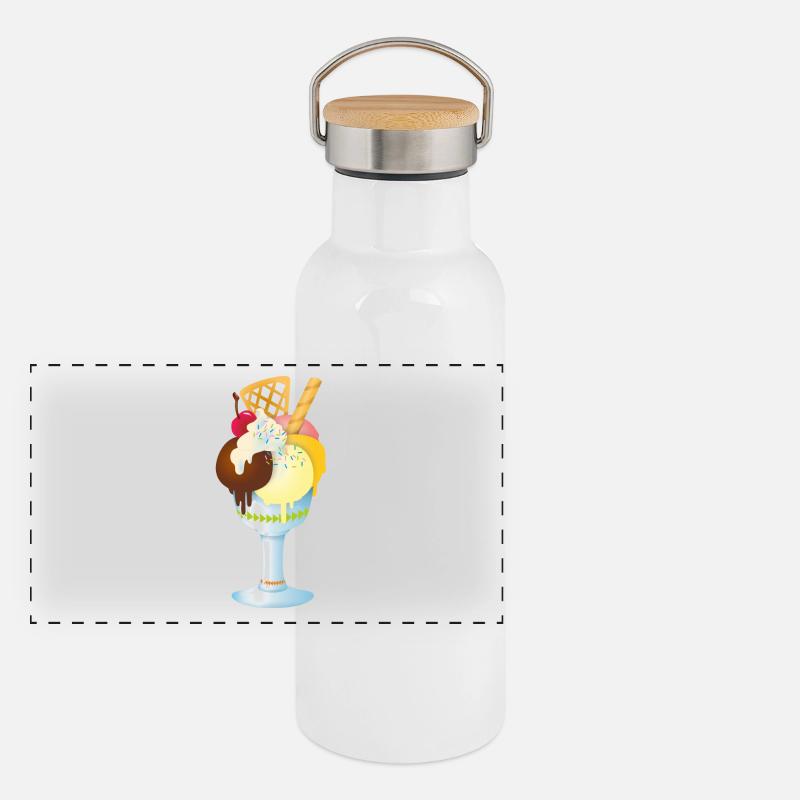 Panorama Thermosflasche mit Bambusdeckel