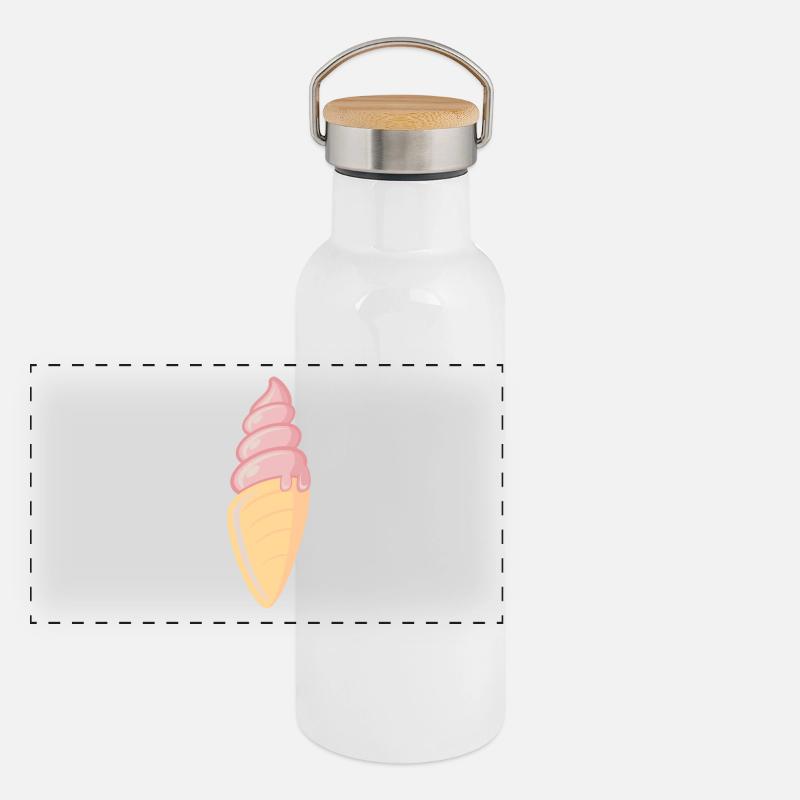 Ice Cream / Eiscreme / Softeis Panorama Thermosflasche mit Bambusdeckel