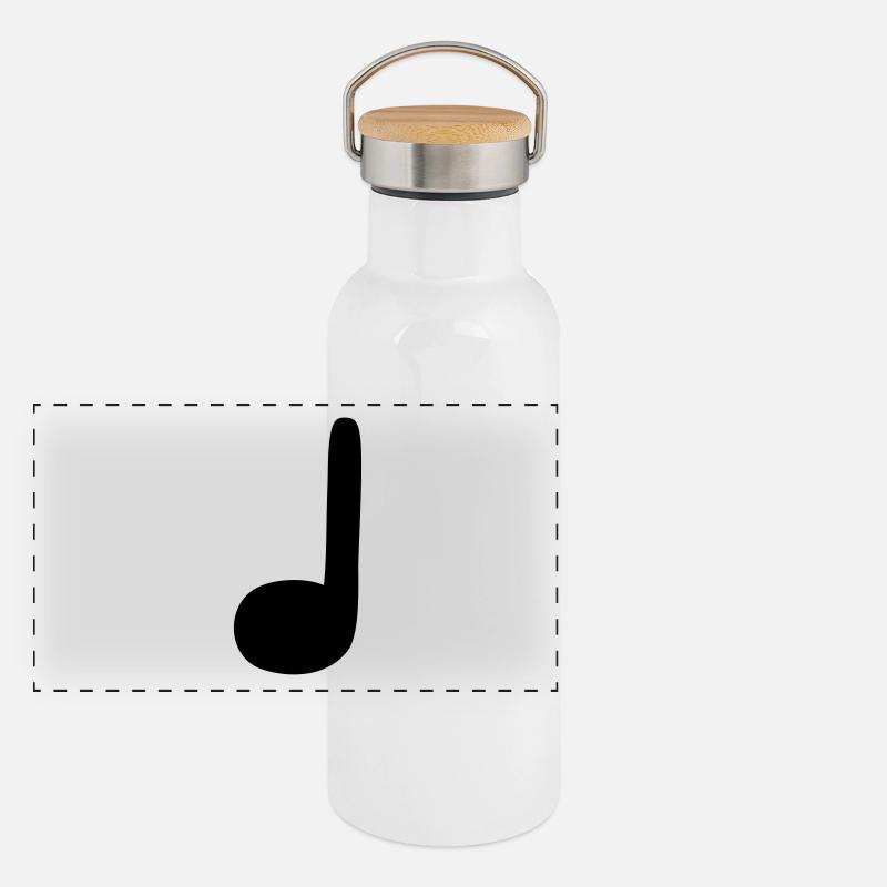 Viertelnote Panorama Thermosflasche mit Bambusdeckel