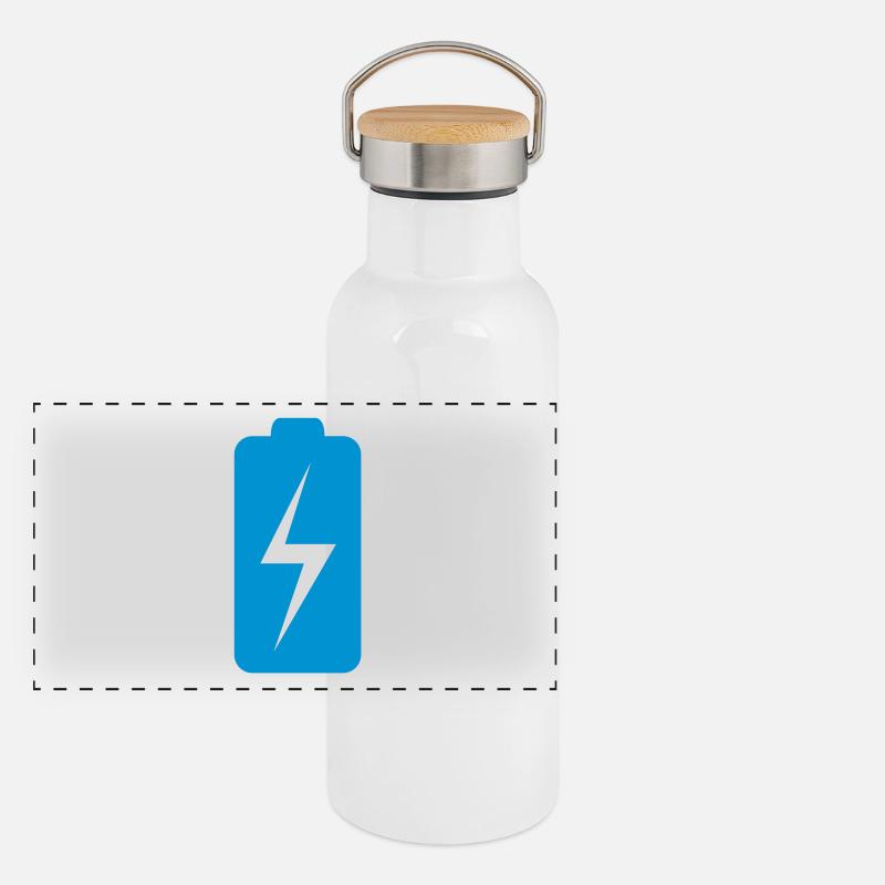 Battery charging status Panoramic Thermal Bottle with Bamboo Lid