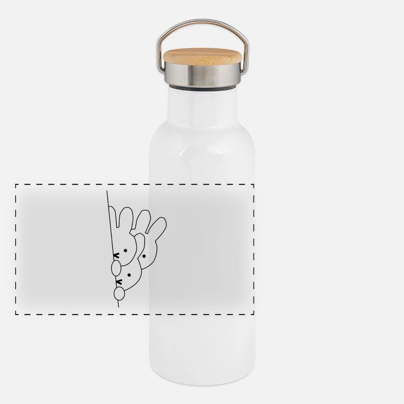 lapin Gourde isotherme avec bouchon en bambou
