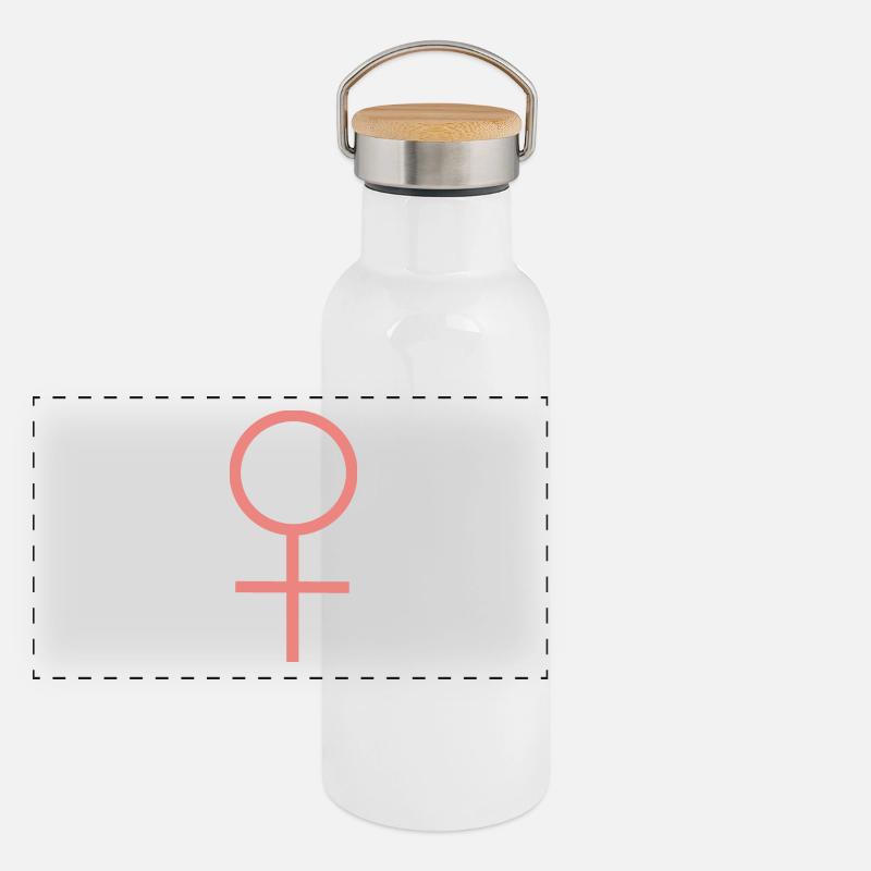 Frauentag Panorama Thermosflasche mit Bambusdeckel