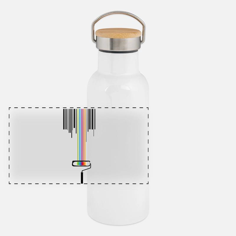 A paint roller with a bar code Panoramic Thermal Bottle with Bamboo Lid