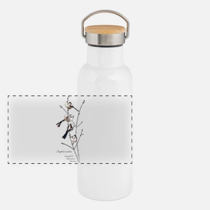 Longue queue Gourde isotherme avec bouchon en bambou