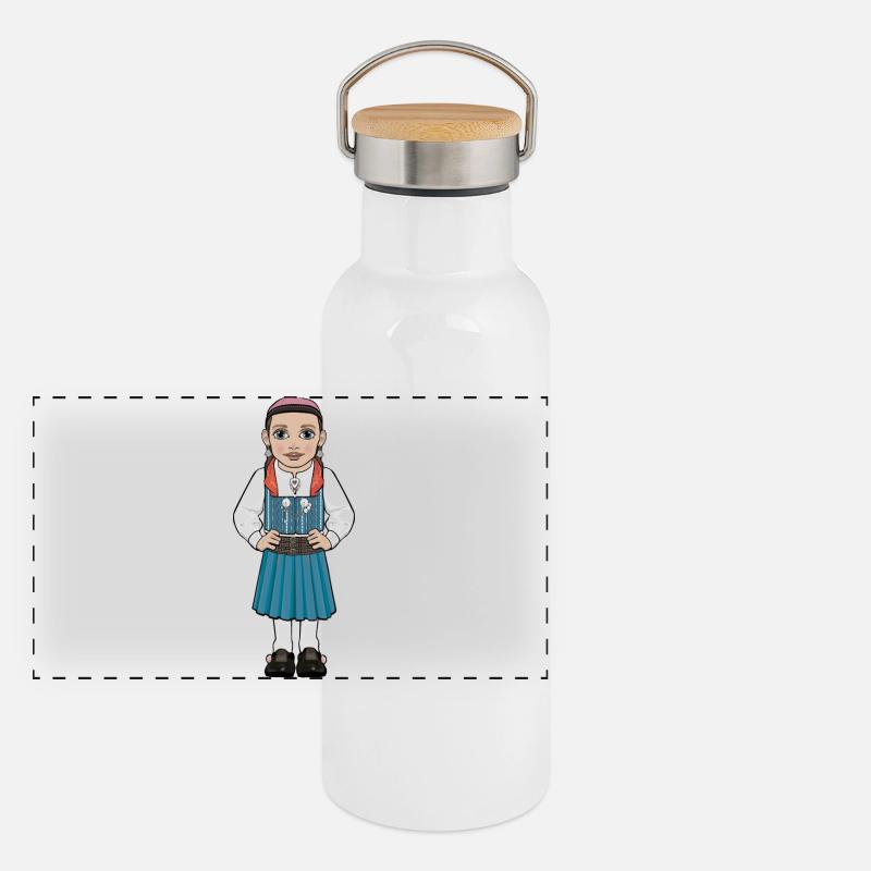Costumes de Bäcka Gourde isotherme avec bouchon en bambou