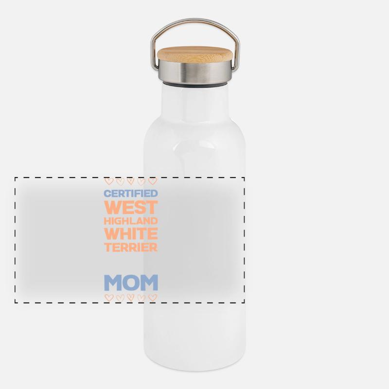 Westie Mom Tee Panoramic Thermal Bottle with Bamboo Lid
