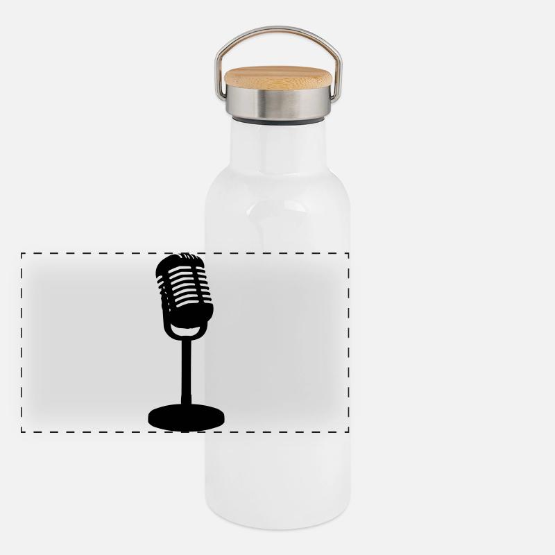 Icône du micro vintage Gourde isotherme avec bouchon en bambou